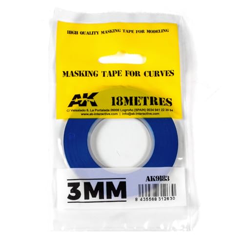 AK AK9183 Blue Masking Tape for Curves 3 mm - Sports & Fitness Amazon France à 3.20€