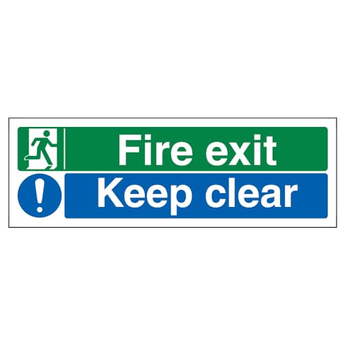 V Safety Fire Exit - Fire Exit/Keep Clear - 300 X 100mm - Maison & Cuisine Amazon Royaume-Uni à 1.82€