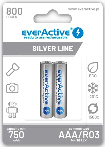 everActive Lot de 2 Piles AAA 800 mAh NI-MH Micro R03... - Auto & Moto Amazon France à 4.90€