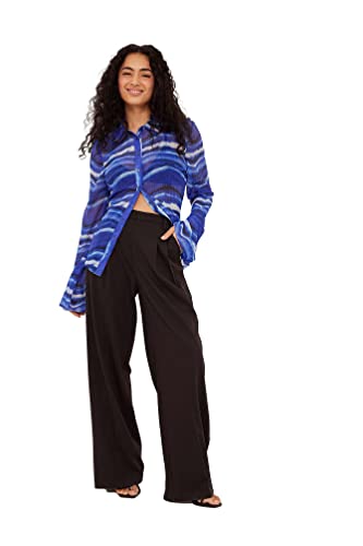 NA-KD Camicia a Rete Plissettata Elegante, Stampa Blu, S... - Amazon Italie à 11.11€