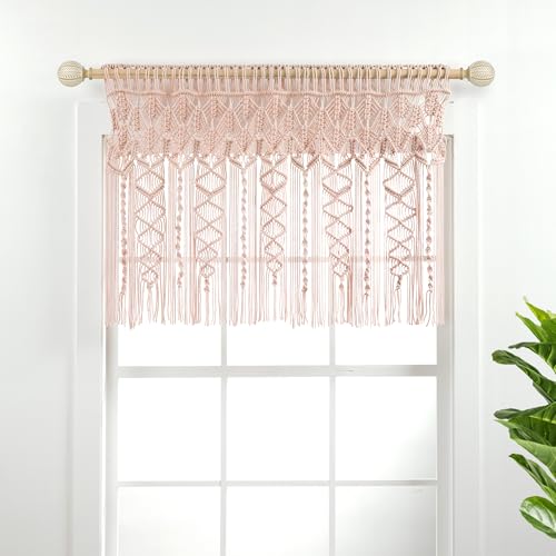 Lush Decor Boho Macrame Textured Cotton Valance/Kitchen... - Maison & Cuisine Amazon Royaume-Uni à 23.60€