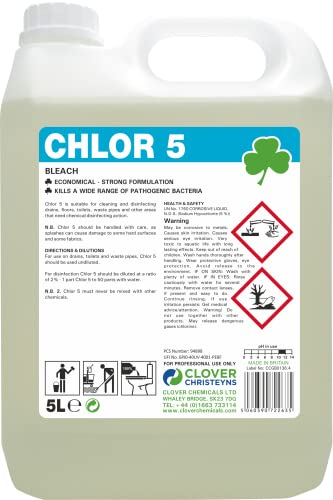 Clover Chemicals Chlor 5 Bleach (206) 5 Ltr - Bon plan à 1.83€