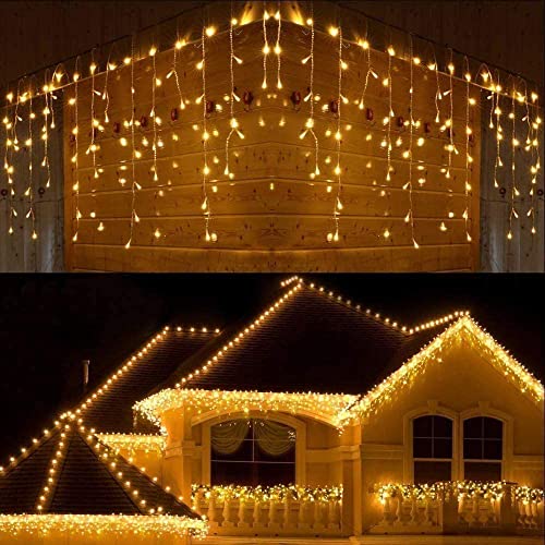 SHATCHI 960LEDs Waterfall Icicle Christmas Lights Warm... - Maison & Cuisine Amazon Royaume-Uni à 12.85€