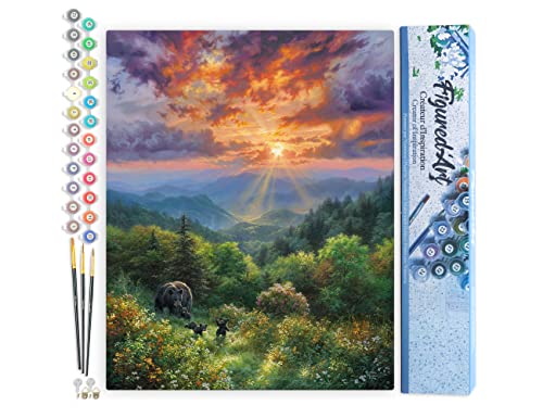 Figured'Art Peinture par Numéro Adulte Ours et coucher de... - Jouets & Jeux en promo à 14.90€