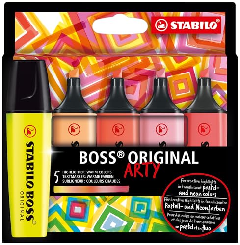 STABILO BOSS ORIGINAL - Highlighter - ARTY - Pack of 5... - Maison & Cuisine Amazon Royaume-Uni à 2.30€