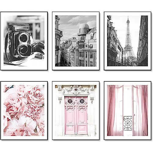 HoozGee Vintage Fashion Paris Wall Art Prints Black and... - Maison & Cuisine Amazon Royaume-Uni à 6.31€
