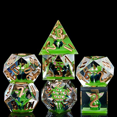 Cusdie Sharp Edges DND Dice, 7 PCs D&D Dice, Handcrafted... - Toys & Games Amazon UK à 14.14€