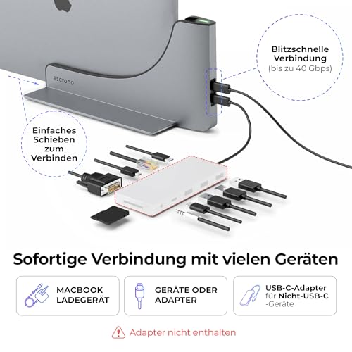 Ascrono Vertikaler Dockingstation-Hub | Kompatibel mit... - High-Tech & Électronique en promo à 74.01€