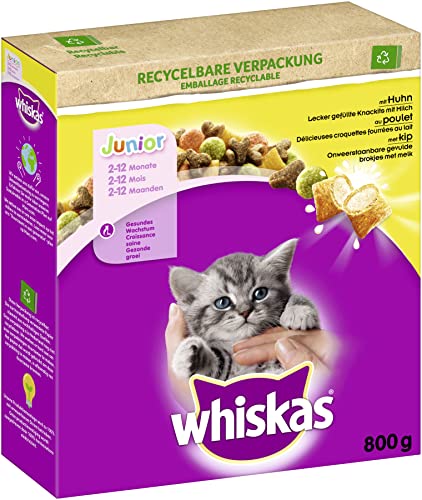 WHISKAS® Karton Trocken Junior mit Huhn 800g - Bon plan à 3.24€
