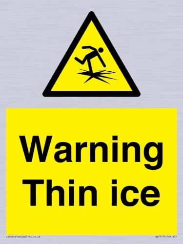 Warning Thin ice Sign - 150x200mm - A5P - Bon plan à 2.99€