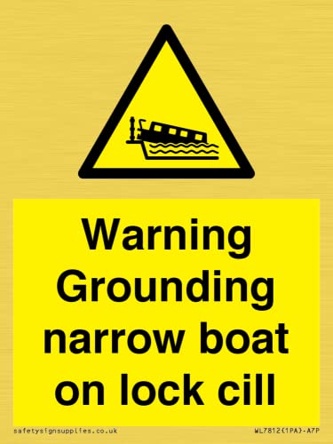 Warning Grounding narrow boat on lock cill Sign - 75x100mm... - Maison & Cuisine Amazon Royaume-Uni à 2.15€
