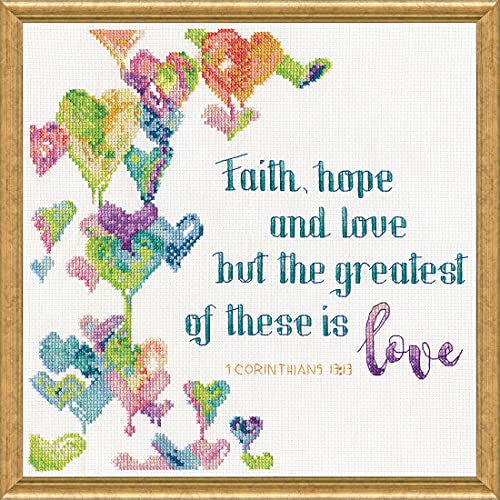 Design Works Counted Cross Stitch Kit 10"X10"-Faith, Hope &... - Loisirs Créatifs Amazon Italie à 11.62€