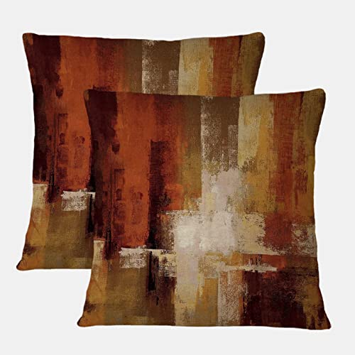 Burnt Orange Abstract Throw Pillow Covers Abstract Graffiti... - Maison & Cuisine Amazon Royaume-Uni à 8.83€
