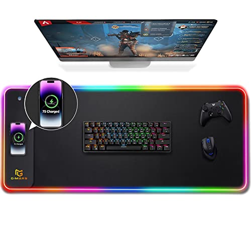 Gimars Tapis Souris RGB Gaming avec Charge sans Fil Rapide... - Maison & Cuisine Amazon France à 28.61€