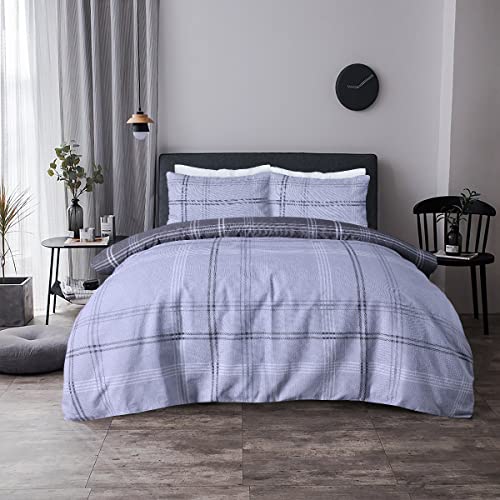 Sleepdown Waffle Grey Check Reversible Duvet Cover Quilt... - Maison & Cuisine Amazon Royaume-Uni à 15.94€