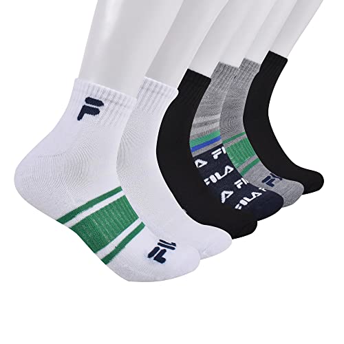 Fila Calzini da uomo a righe con mezza imbottitura, Verde... - Amazon Italy à 7.00€