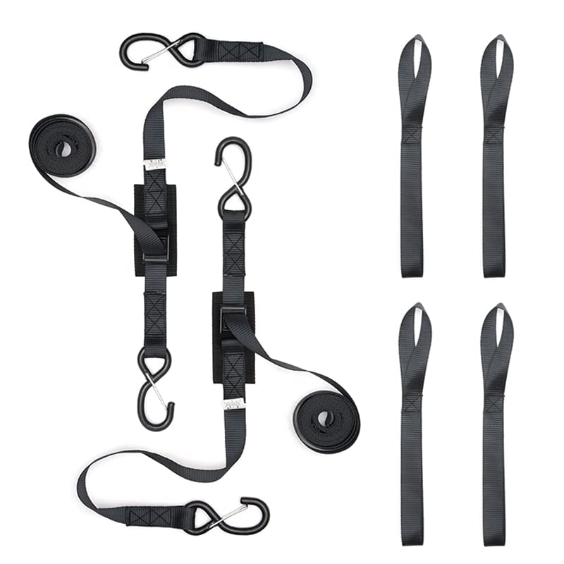 Cam Buckle Tie Down Straps with Hooks and Integrated Soft... - Auto & Moto en promo à 14.43€