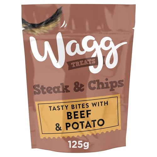 Wagg Dog Treats Steak & Chips 125g, White - Animalerie Amazon Royaume-Uni à 1.39€