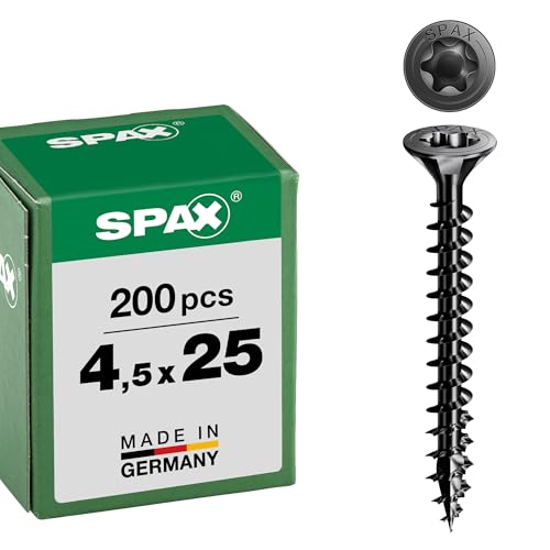 Spax Lot de 200 vis universelles à tête fraisée, noir... - Sports & Fitness en promo à 9.49€