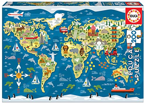 Educa - Puzzle Mappamondo | 200 pezzi Puzzle Educativo |... - Jouets & Jeux Amazon Italie à 7.37€