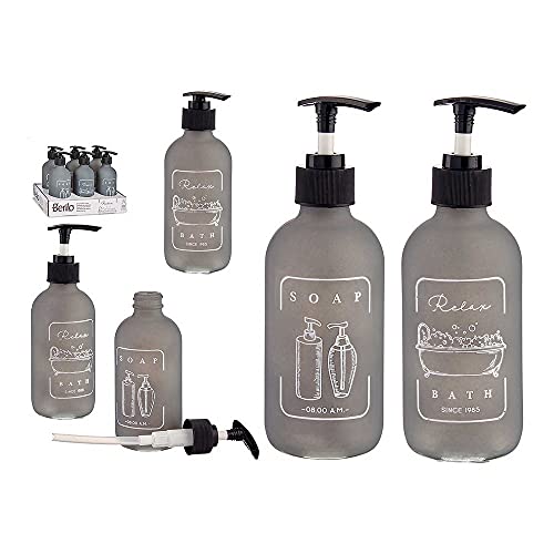Soap Dispenser Black Grey Polypropylene Glass (6.5 x 16 x... - Maison & Cuisine Amazon Royaume-Uni à 1.54€