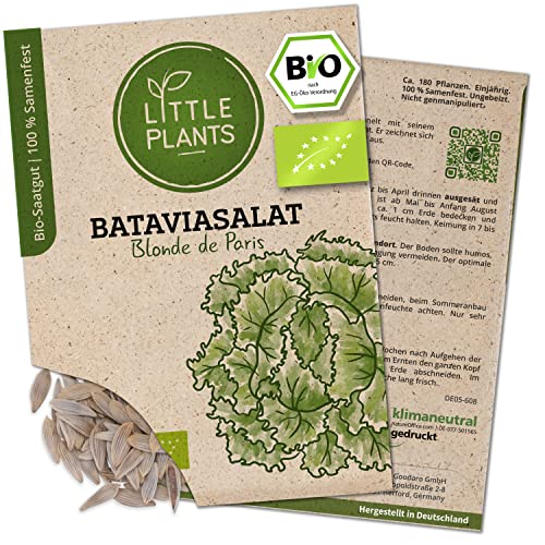 Litte Plants BIO Bataviasalat Samen, 180 Salatsamen, hohe... - Jardin & Extérieur Amazon Allemagne à 1.95€