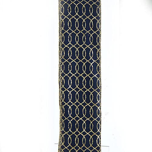 Kurt S. Adler Ruban double fil bleu foncé avec paillettes... - Bon plan à 21.05€