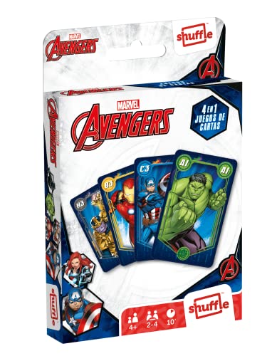 Shuffle Avengers - Jeu de Cartes pour Enfant - 4 Jeux en 1... - Toys & Games Amazon France à 5.70€