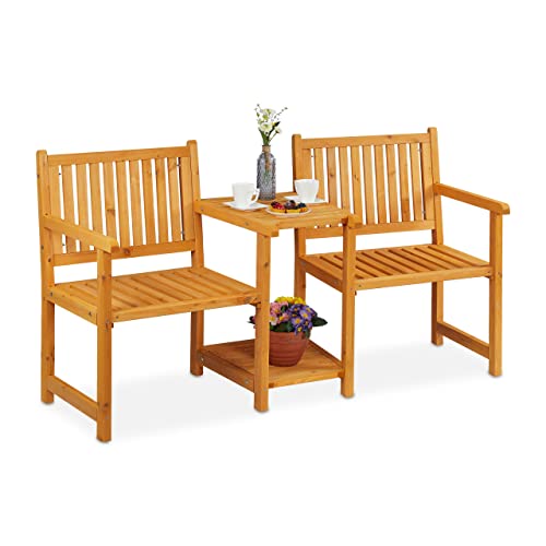 Relaxdays Banc de Jardin avec Table intégrée, 2 Places... - Jardin & Extérieur Amazon France à 120.91€