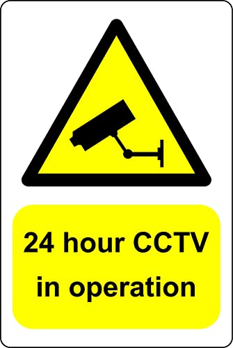 24 hour CCTV in operation Surveillance safety sign - Self... - Fournitures Bureau Amazon Royaume-Uni à 1.99€