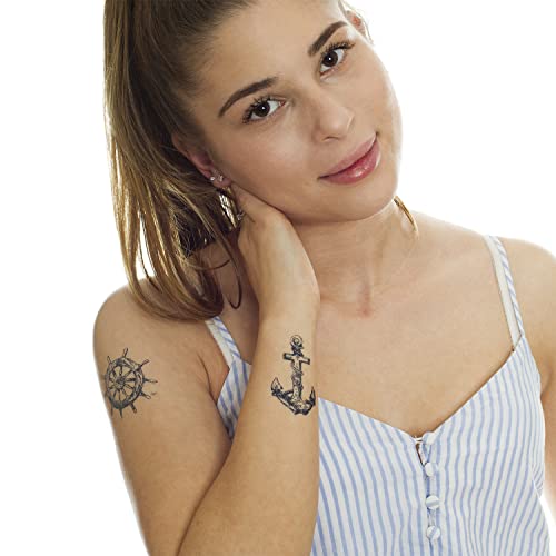 2 x Anker Tattoo - Inklusive Steuerrad - Temporary Haut... - Loisirs Créatifs Amazon Allemagne à 2.00€