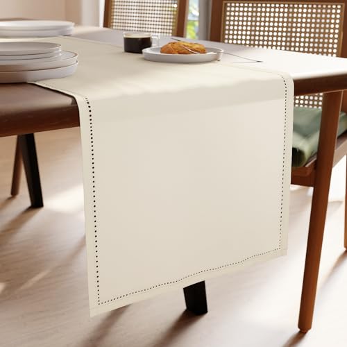 Encasa XO Tischläufer | Reine Baumwolle mit Hohlsaumdesign... - Maison & Cuisine Amazon Allemagne à 13.27€