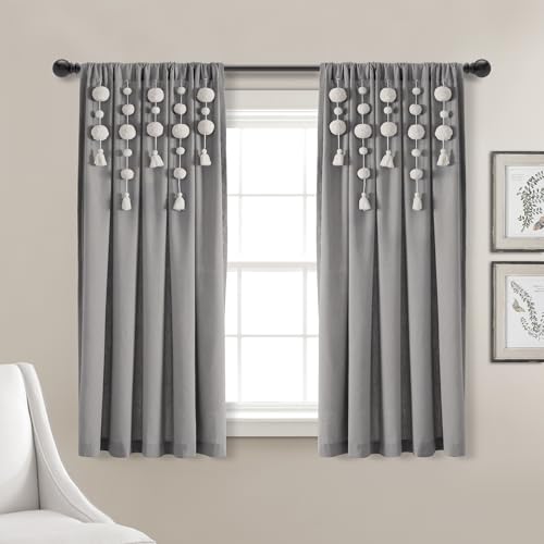 Lush Decor Boho Pom Pom Tassel Linen Window Curtain Panel... - Home & Kitchen Amazon UK à 19.49€