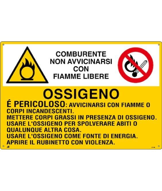 NEW CARTELLO SEGNALETICO - ossigeno comburente non... - Fournitures Bureau en promo à 2.49€
