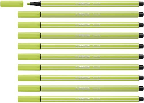STABILO Pen 68 - Premium Fibre-Tip Pen - Pack of 10 - Lime... - Fournitures Bureau Amazon Royaume-Uni à 5.77€