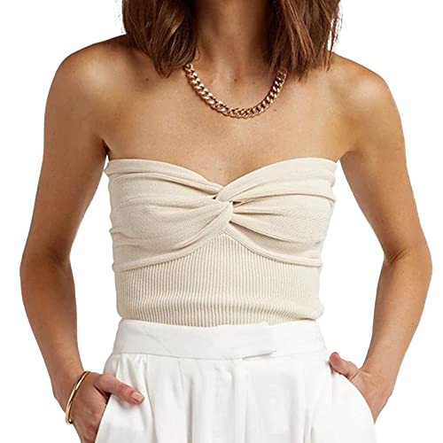 Camiseta Corta sin Tirantes para Mujer, Sexy, Cuello... - Amazon Espagne à 6.81€