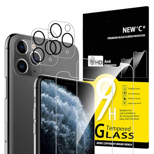 NEW'C Lot de 4, 2 x Verre Trempé pour iPhone 11 Pro et 2 x... en promo sur Amazon