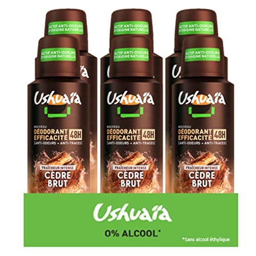 Ushuaïa Atomiseur Homme Cèdre Brut - Lot de 6 en promo à 13,46€ (-34%) sur Amazon FR