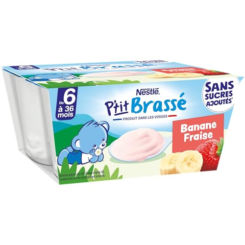 Nestlé Bébé P'tit Brassé Fraise Banane sans sucres ajoutés... en promo à 2,49€ (-81%) sur Amazon FR