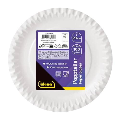 Idena 58250 - Platos de fiesta blancos, 100 piezas... - Home & Kitchen Amazon Spain à 7.99€