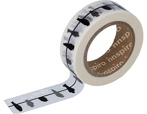 INNSPIRO Masking Tape Washi Vögel schwarz 15 mm x 10 m... - Maison & Cuisine Amazon Allemagne à 3.65€