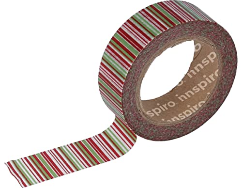 INNSPIRO Masking Tape Washi Stripes Colours 15 mm x 10 m... - Sports & Fitness Amazon UK à 2.05€