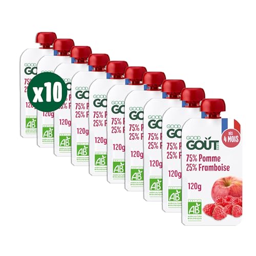 GOOD GOÛT - Gourdes Pomme Framboise - Purée Bébé - Dès 4... - Tech & Electronics Amazon France à 9.56€