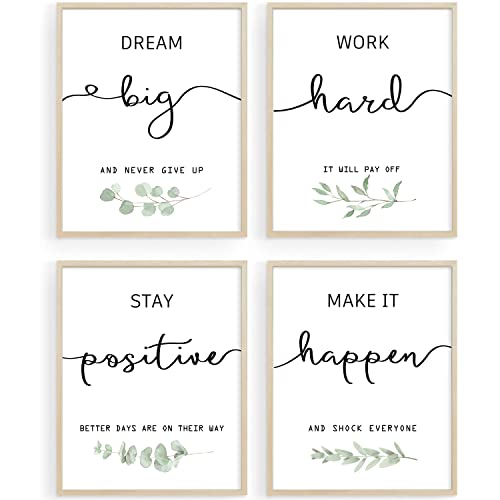 Howwii Lot de 4 impressions murales inspirantes sans cadre... - Maison & Cuisine Amazon France à 13.22€