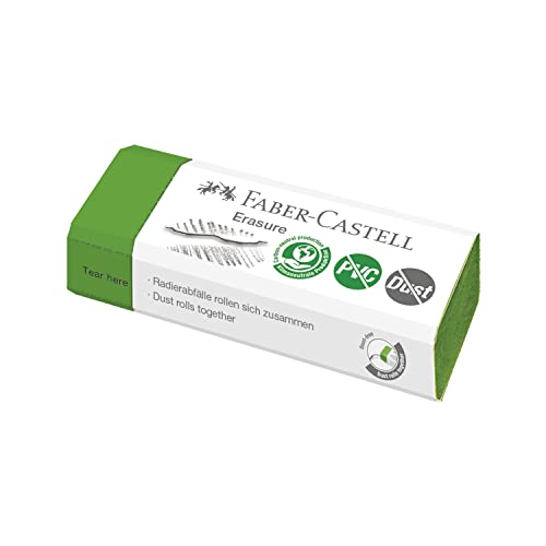 Faber-Castell Borrador Borrador sin PVC y sin polvo, verde... - Fournitures Bureau en promo à 2.49€