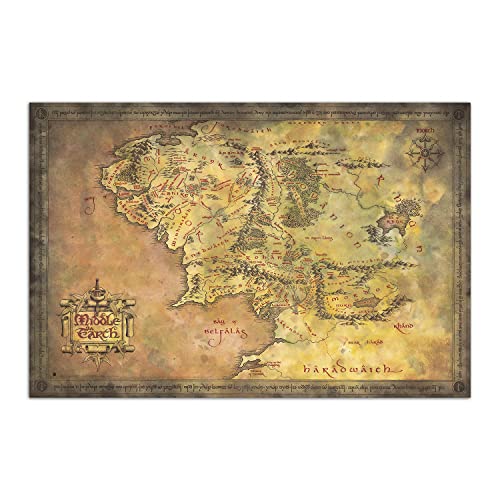 Grupo Erik - Poster Le Seigneur Des Anneaux Carte De La... - Maison & Cuisine Amazon France à 13.90€