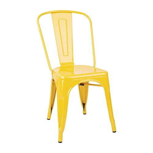 Bolero Bistro Steel Side Chairs Set (Pack of 4), Yellow... - Maison & Cuisine en promo à 143.95€