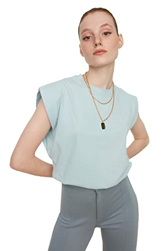 Trendyol Camiseta básica Azul sin Mangas, L para Mujer - Amazon Espagne à 5.44€