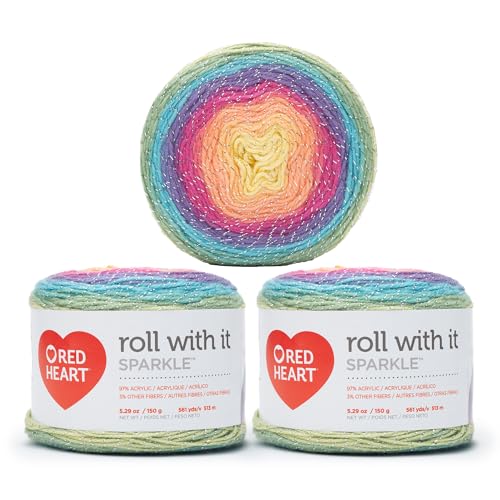 Red Heart Roll with It Sparkle Moon Dust Filato – 150 g –... - Sports & Fitness en promo à 11.33€