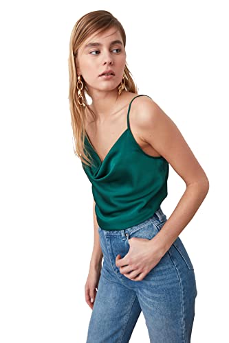 Trendyol Emerald Green Degaje-Blusa de Cuello Redondo, 44... - Fashion & Clothing Amazon Spain à 7.15€